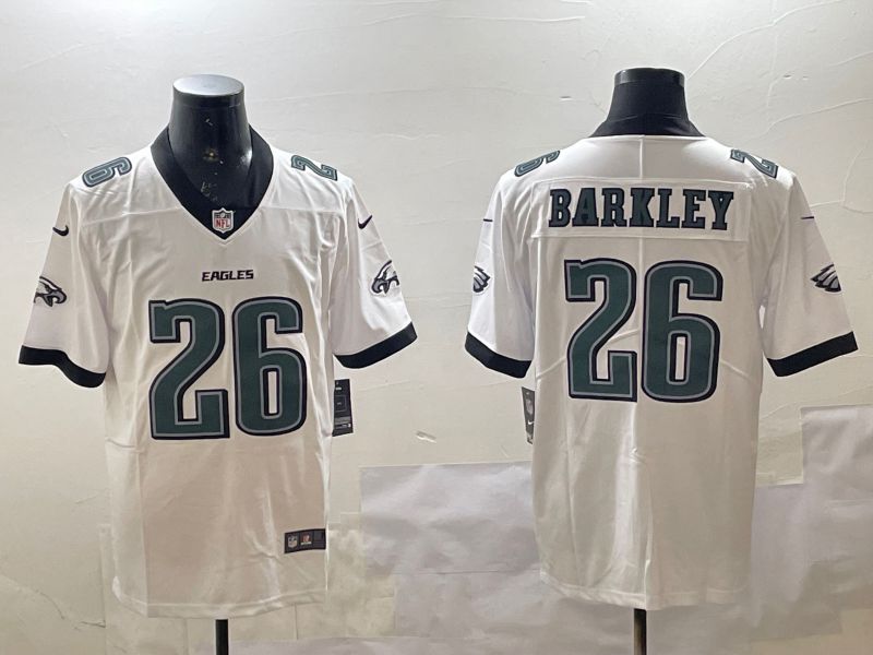 Men Philadelphia Eagles #26 Barkley White Second generations 2025 Nike Vapor Limited NFL Jersey style 1->philadelphia eagles->NFL Jersey